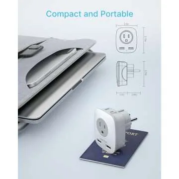 VINTAR Type E/F Travel Plug Adapter for Europe