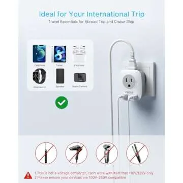 VINTAR Type E/F Travel Plug Adapter for Europe