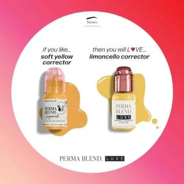Perma Blend Limoncello Yellow Corrector Eyebrow Tattoo Ink Pigment, Professional Brow Tattoo Microblading Supplies, 0.5 oz
