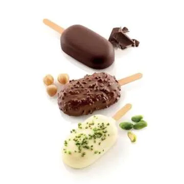 Silikomart Silicone Easy Cream Mini Ice Cream Bar Mold Set, Classic