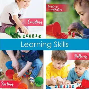 Hapinest Dinosaur Math Counters Color Sorting and Counting Activity Set - Educational Learning Games...