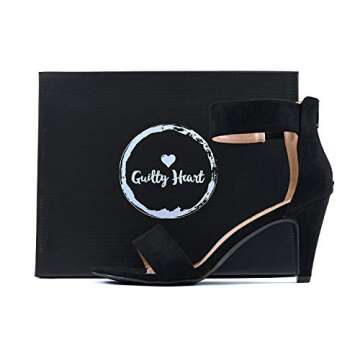 Guilty Shoes Elysa-1 Stylish Black Suede Heels for Women