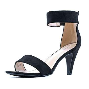 Guilty Shoes Elysa-1 Stylish Black Suede Heels for Women