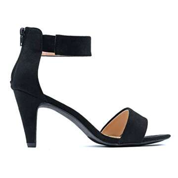 Guilty Shoes Elysa-1 Stylish Black Suede Heels for Women