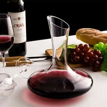 Elegant 1200ML Lead-free Crystal Glass Wine Decanter, Perfect for Red Wine
