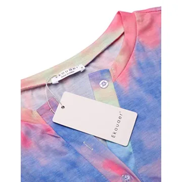 Stylish Ekouaer Tie Dye Pajamas Set for Women