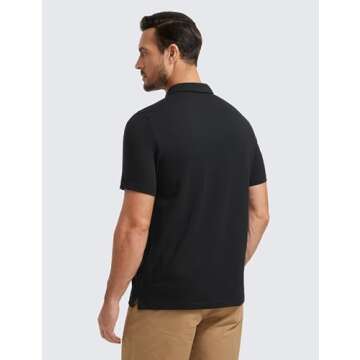 CRZ YOGA Mens Golf Polo Shirts Short Sleeve Moisture Wicking Athletic Shirt Sports Casual Pique T-Sh...