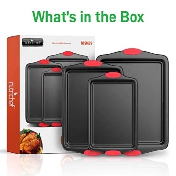 NutriChef 3-Piece Nonstick Baking Pans Set