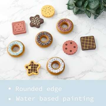 PairPear Grocery Store Pretend Play, Wooden Toys Lemonade Stand for Kids, Natural Style Market Stand Play Food Sets.