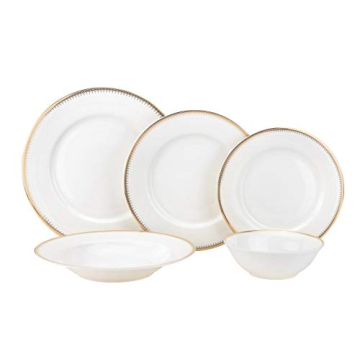 Luxury EURO Porcelain 20-Piece Dinner Set with Gold Trim