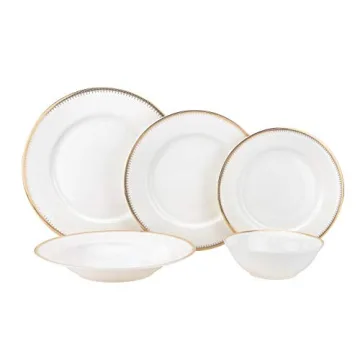 Luxury EURO Porcelain 20-Piece Dinner Set with Gold Trim