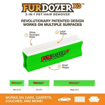 FurDozer X3 PRO - Versatile Pet Hair Remover & Auto Detailing Tool, 5"