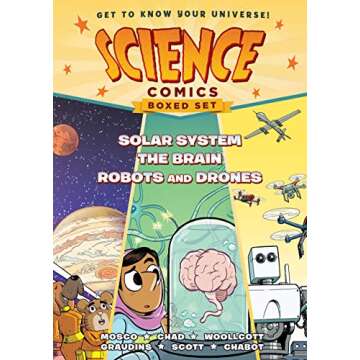 Science Comics Boxed Set: Solar System, The Brain, and Robots and Drones
