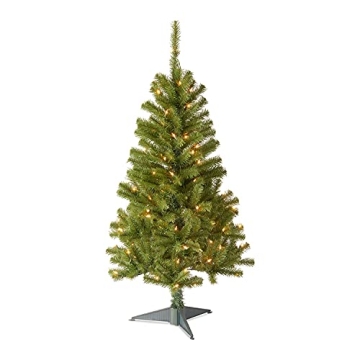 National Tree Company 4-Foot Canadian Fir Grande Pre-Lit Christmas Tree with White Lights & Stand