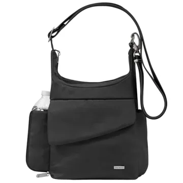 Travelon Anti-Theft Classic Messenger Bag, Black, 9" x 12.5" x 3.5" Center Height:9.5"