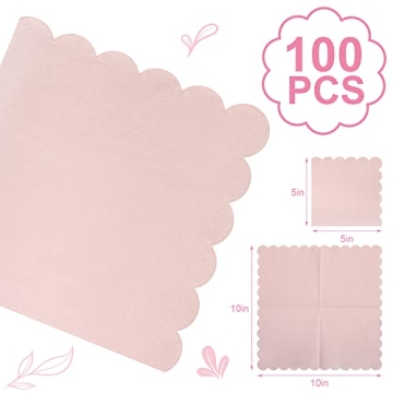 Elegant 100 Pcs Scalloped Cocktail Napkins for Events