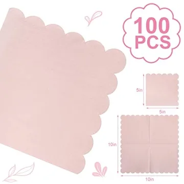 Elegant 100 Pcs Scalloped Cocktail Napkins for Events