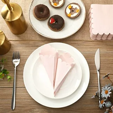Elegant 100 Pcs Scalloped Cocktail Napkins for Events