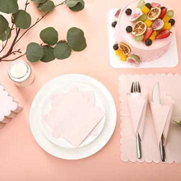 Elegant 100 Pcs Scalloped Cocktail Napkins for Events