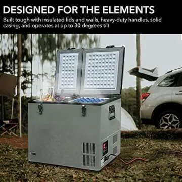 Whynter 62 Qt. Portable Refrigerator / Portable Freezer for Travel - Chest Freezer / Fridge for Car, Camping, RVs & More, -8°F to 50°F Temperature Range, AC 110V/ DC 12V, FM-62DZ, Gray