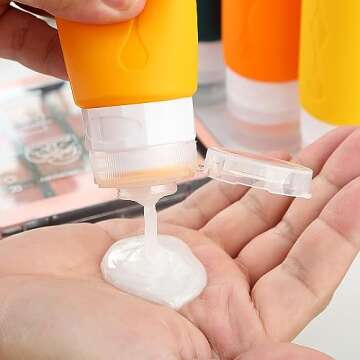 Gemice Travel Bottles for Toiletries Tsa Approved Travel 3oz Size Containers BPA Free Leak Proof Travel Tubs Refillable Liquid Travel Accessories for Cometic Shampoo and Lotion Soap