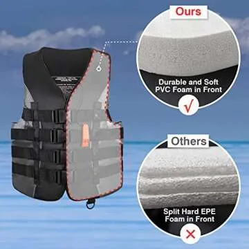 Leader Accessories USCG Approved Life Jacket Vest for All Sizes