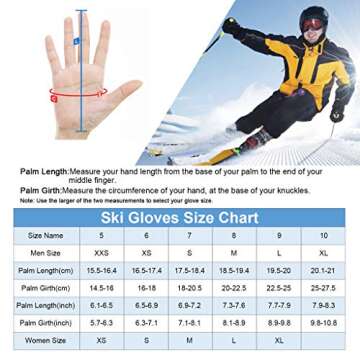 Unigear Ski Gloves Waterproof Touchscreen Snowboard Gloves, Warm Winter Snow Gloves for Cold Weather...