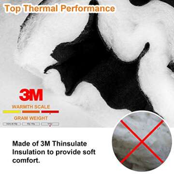 Unigear Ski Gloves Waterproof Touchscreen Snowboard Gloves, Warm Winter Snow Gloves for Cold Weather, Fits Both Men & Women (White, 5)