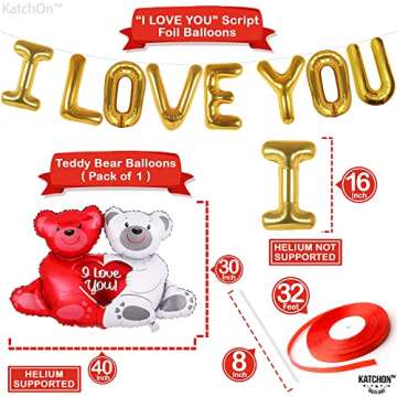 KatchOn I Love You Balloons Set - 55 Pack Romantic Decorations