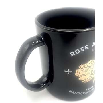 Silver Buffalo Schitt's Creek Rose Apothecary Ceramic Mug - David Rose - 17 Ounces, Black/Gold