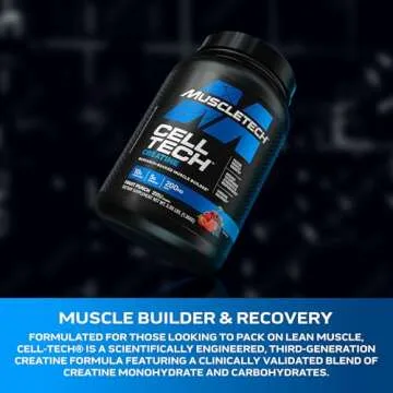 Creatine Monohydrate Powder MuscleTech Cell-Tech Creatine Post Workout Recovery Drink Muscle Builder For Men & Women Muscle Building Supplements Fruit Punch, 3 lbs (27 Serv)