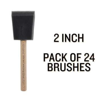 Jen Manufacturing Poly Foam Brush - 2 Inch (Pack of 24) - Ideal for Smooth Paint Application, Profes...