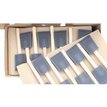 Jen Manufacturing Poly Foam Brush - 2 Inch (Pack of 24) - Ideal for Smooth Paint Application, Professional-Grade for Painting and Crafts