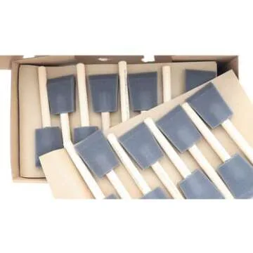 Jen Manufacturing Poly Foam Brush - 2 Inch (Pack of 24) - Ideal for Smooth Paint Application, Professional-Grade for Painting and Crafts