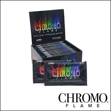 CHROMO FLAME Fire Color Changing Packets for Fire Pit, Campfire, Bonfire, Outdoor Fireplace | Magic, Colorful, Rainbow, Mystic Flames | 24 oz Total, 12-2 oz Jumbo Packets