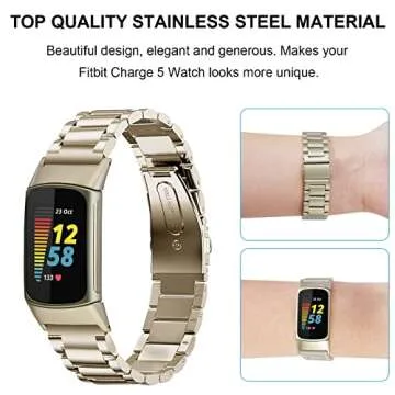 KOREDA Fitbit Charge 5 Bands: Elegant 2-Pack Set