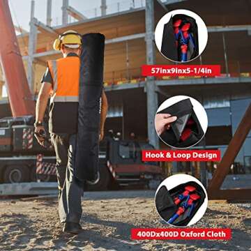 WORKPRO Cabinet Jack Support Pole, 54-114 Inches Steel Telescopic Quick Support Rod Adjustable 3rd Hand Support System with 154 lbs Capacity for Cabinet Jack, Drywall Jack& Cargo Bars, 2-Pack