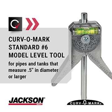 Jackson Safety Pipe Marker Centering Tool - Standard 4" Y-Type Head, Measure Pipes 0.5" and Above - ...
