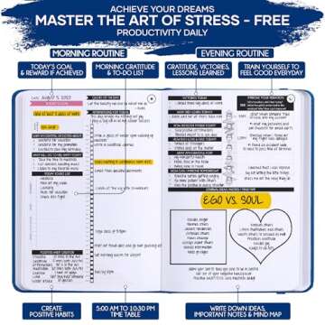 Self Care Journal - 5 Minute Mental Health & Manifestation Journal | 90-Day Undated Daily Planner for Positivity, Affirmations & Gratitude | Guided Mindfulness, Reflection | Vision Board + Stickers