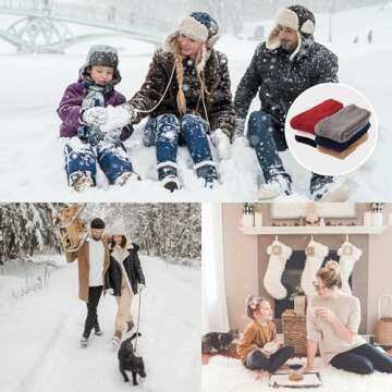 OVOV 3 Pairs White Fuzzy Socks Men Fluffy Socks Winter Warm Cozy Slipper Socks for Men Soft Comfy Fleece Sleep Socks