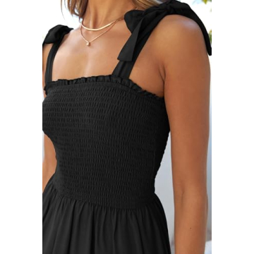 ZESICA Boho Spaghetti Strap Maxi Dress for Women