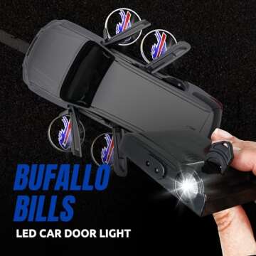 Sporticulture NFL American Football Buffalo Bills - Led Car Door Light - Wireless Led Projector with...