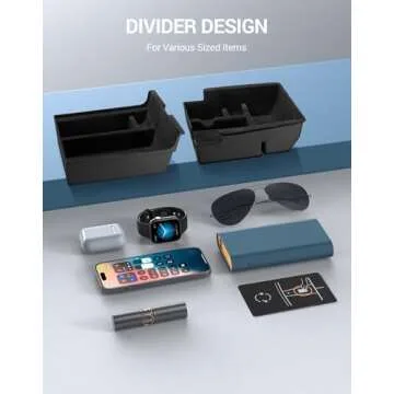 Motrobe 2PCS Tesla Model Y Model 3 Center Console Organizer Tray Armrest Storage Box Hidden Drawer for 2021-2025 Model Y & 2021-2023 Model 3 [Not Compatible with 2024 Model 3 Highland]