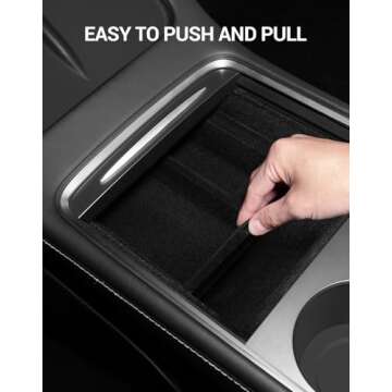 Motrobe 2PCS Tesla Model Y Model 3 Center Console Organizer Tray Armrest Storage Box Hidden Drawer for 2021-2025 Model Y & 2021-2023 Model 3 [Not Compatible with 2024 Model 3 Highland]