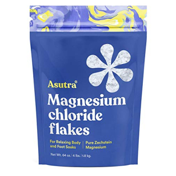 ASUTRA Magnesium Chloride Bath Flakes - 4 lbs for Relaxation and Muscle Relief, Epsom Salt Alternati...