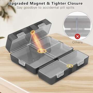 FYY Daily Pill Organizer - Portable 7 Compartments for Health