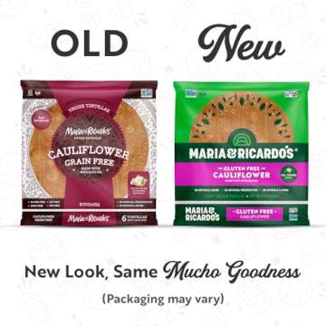 Maria & Ricardo's Cauliflower Grain Free Tortillas - Nutritious Vegan Wraps, Gluten-Free!