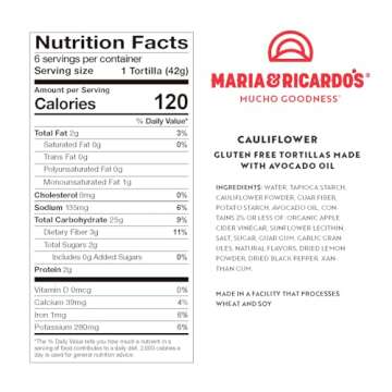 Maria & Ricardo's Cauliflower Tortillas - Vegan & Gluten-Free