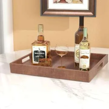 HofferRuffer Elegant Rectangle Serving Tray for Home Use
