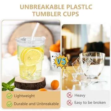 Icesip 15 oz Reusable Iced Coffee Cups Set of 6